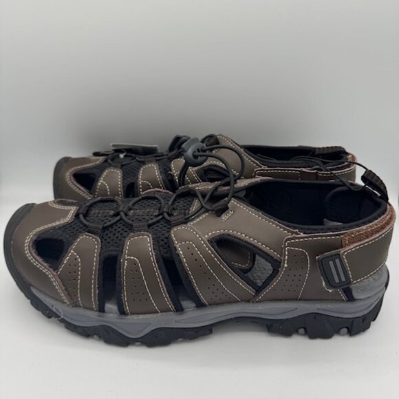Eddie Bauer Men's Stewart Brown Leather Sandals / Shoes Size 11 NEW!!! - Picture 1 of 7
